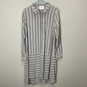 Just Female Anthropology Sonya shirt dress Lagnlook stripes